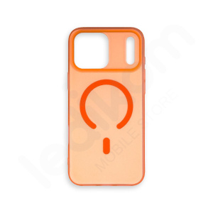 Маска NewCase MagSafe Transparent Портокалова за iPhone