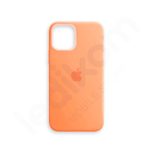 Маска Silicone Case Портокалова со бело за iPhone
