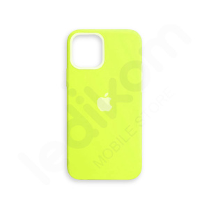 Маска Silicone Case Жолта со бело за iPhone